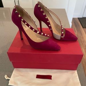 Valentino Suede Rockstud Pumps